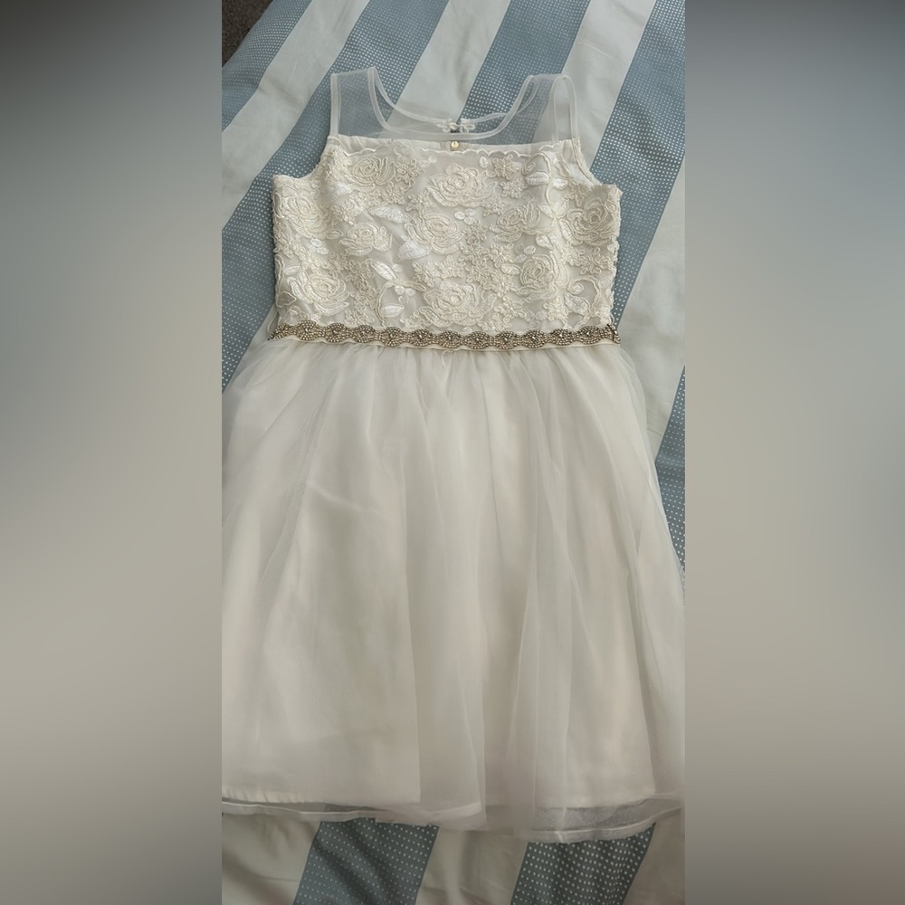 American Girl Embroidered White Dress with Matching Doll Dress